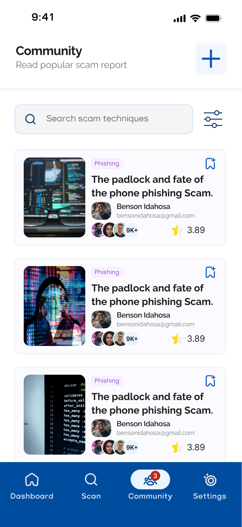 Community scam reports